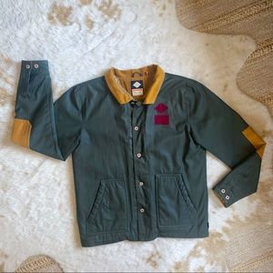 T.C.S.S mens green bomber patchwork military field jacket size large